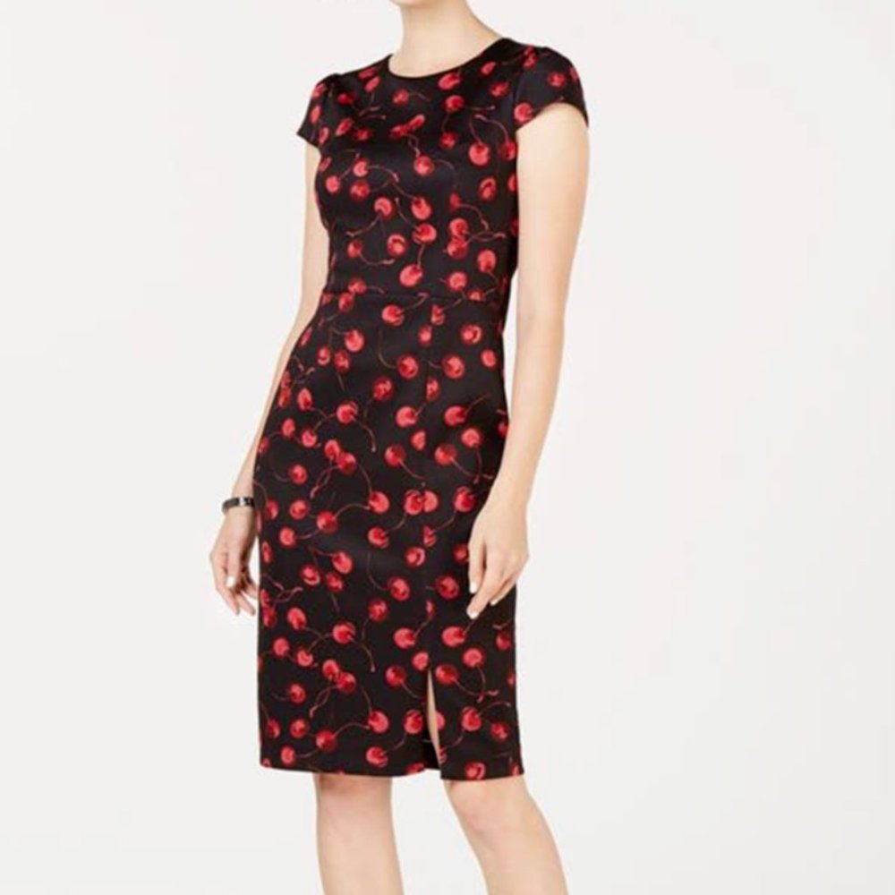 Betsey Johnson Black Cherry Print Dress